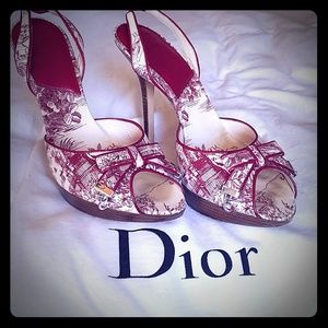 Dior slingback peep toe heels
